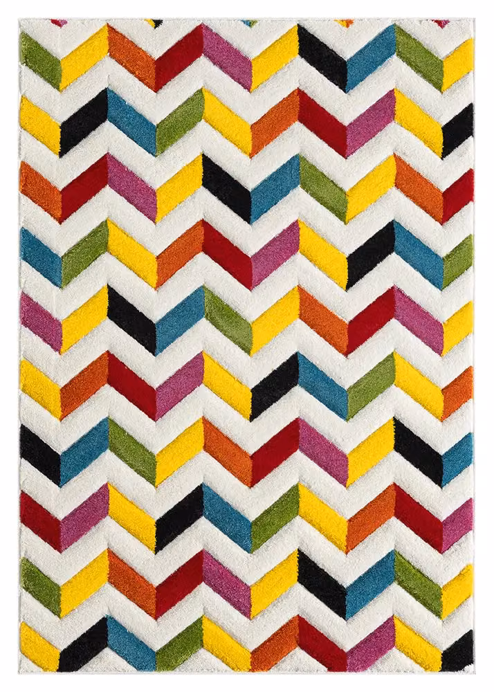 Ultimate Rug Collection Spectra Carved Heatset Round Multicolour Rug, Diameter: 133 cm – 3