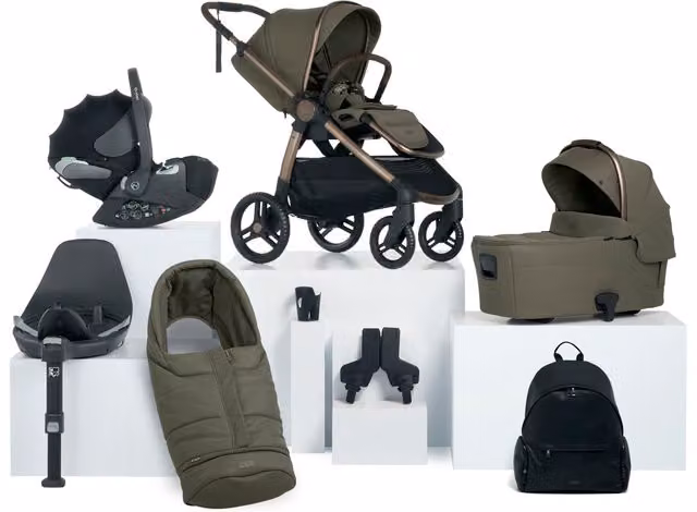 Ocarro 2 Complete 8-Piece Pushchair Bundle with Cybex Cloud T i-Size Rotating Baby Car Seat and Isofix Base in Evergreen
