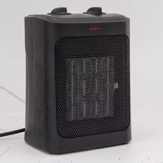 Tanness Black Ceramic Fan Heater with Tilt and Overheat Protection