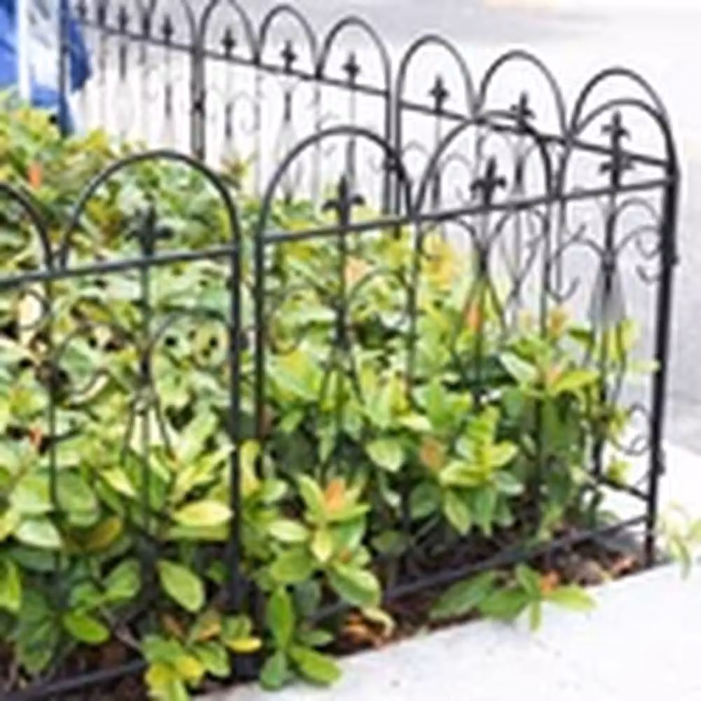 EONLION 5-Piece Heavy Duty Metal Garden Fence Animal Barrier Border in Black – 4
