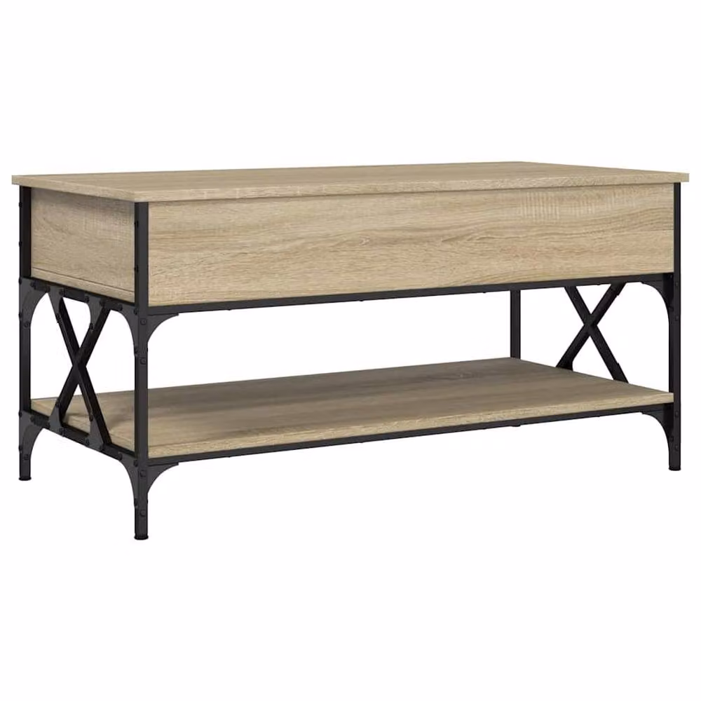 Berkfield Home Sonoma Oak Coffee Table in Beige, W/D/H: 100 x 50 x 50 cm – 2