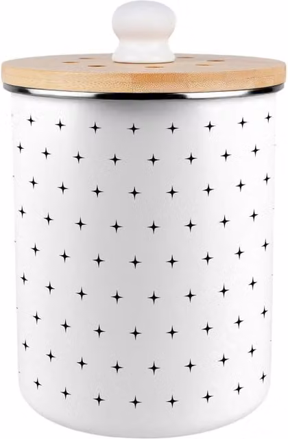 Purely Home Starburst Crosses Metal Food Waste Caddy, 2L, Black