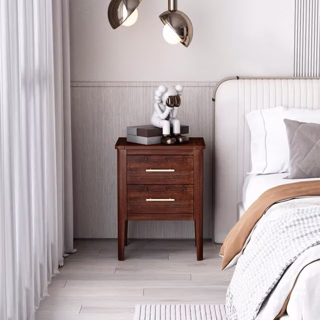 Cabinet Bits Carbini 2 Drawer Bedside Table in Brown – 1
