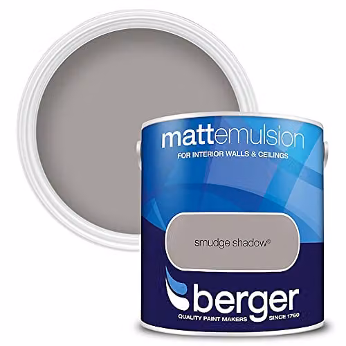 Berger Matt Emulsion Smudge Shadow Grey, 2.5 l