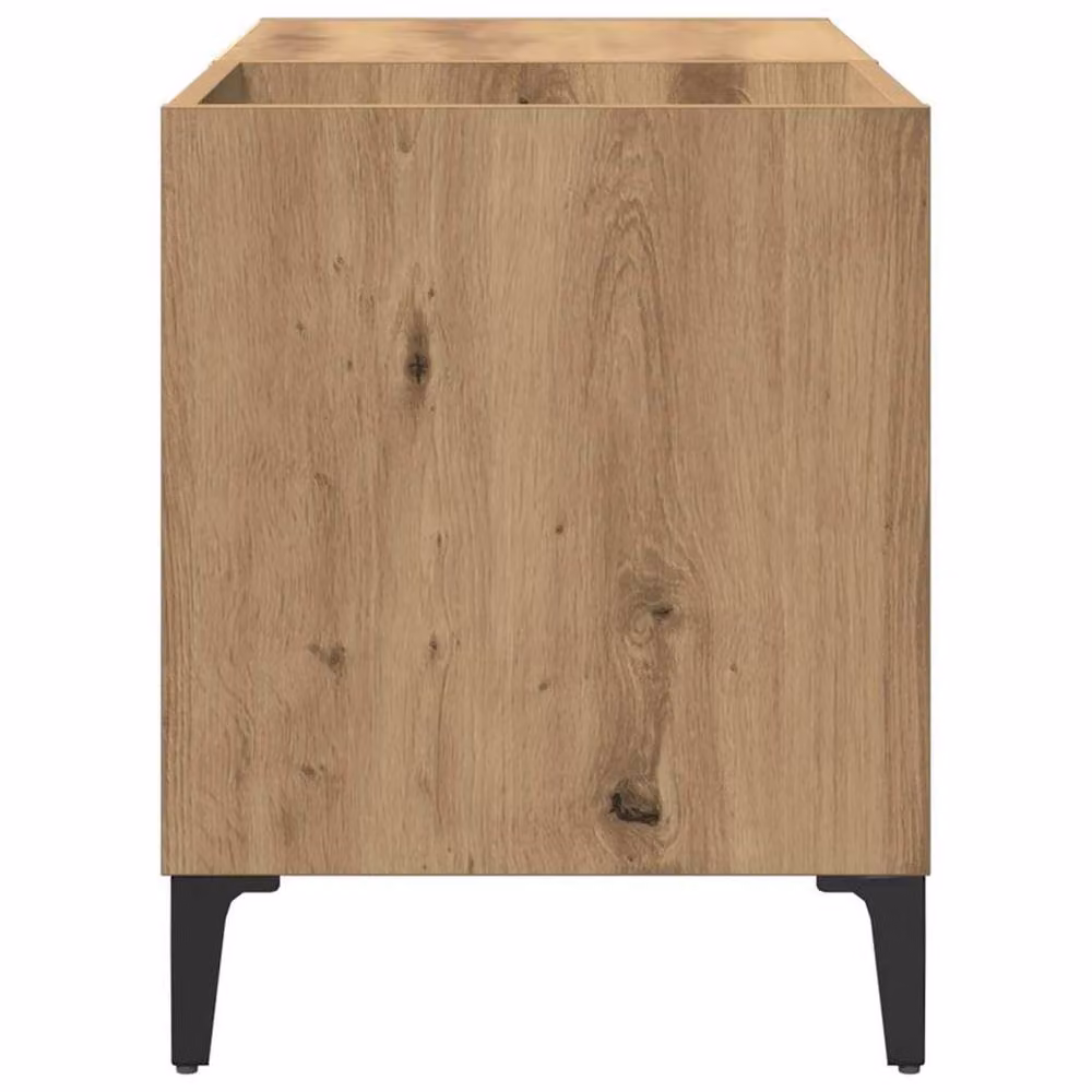 Berkfield Home Artisan Oak Record Cabinet in Brown, W/D/H: 84.5 x 38 x 48 cm – 4