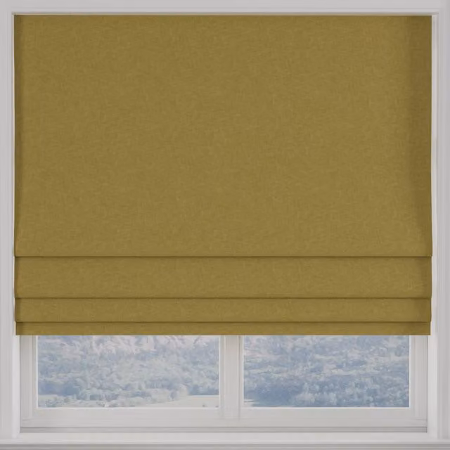 Terrys Kansai Plain Blackout Made to Measure Roman Blind in Yellow