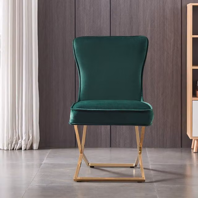 Life Interiors Trafalgar LUX Velvet Dining Chair in Green
