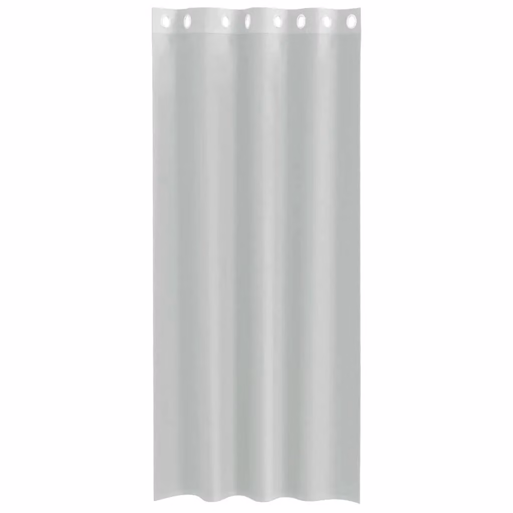 Berkfield Home Grey Transparent Voile Fabric Panel Curtains with Eyelets, 2 Pack, W: 140 cm, H: 245 cm – 2