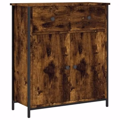vidaXL Sideboard in Smoked Oak, Brown Engineered Wood, W/D/H: 70 x 30 x 80 cm