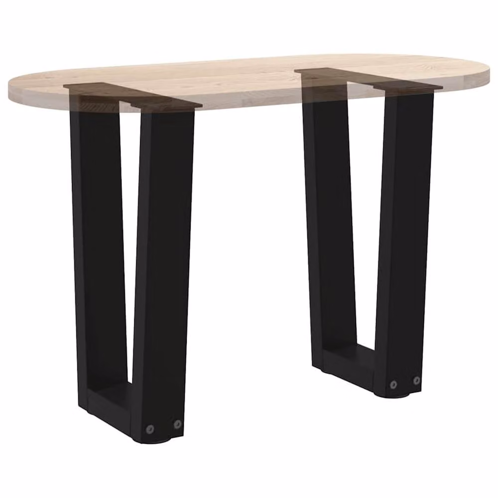 Berkfield Home Modern V-Shape Dining Table Legs, 2 Pieces, Black Steel, W: 38 cm, H: 42-43.3 cm – 5