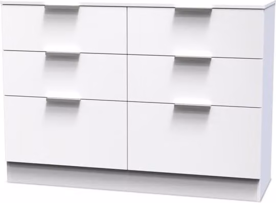 Welcome Furniture Plymouth 6 Drawer Midi Chest of Drawers in White
