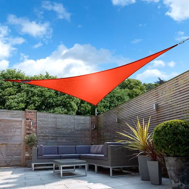 Kookaburra Red Waterproof Triangle Sun Shade Sail with UPF 50 Protection