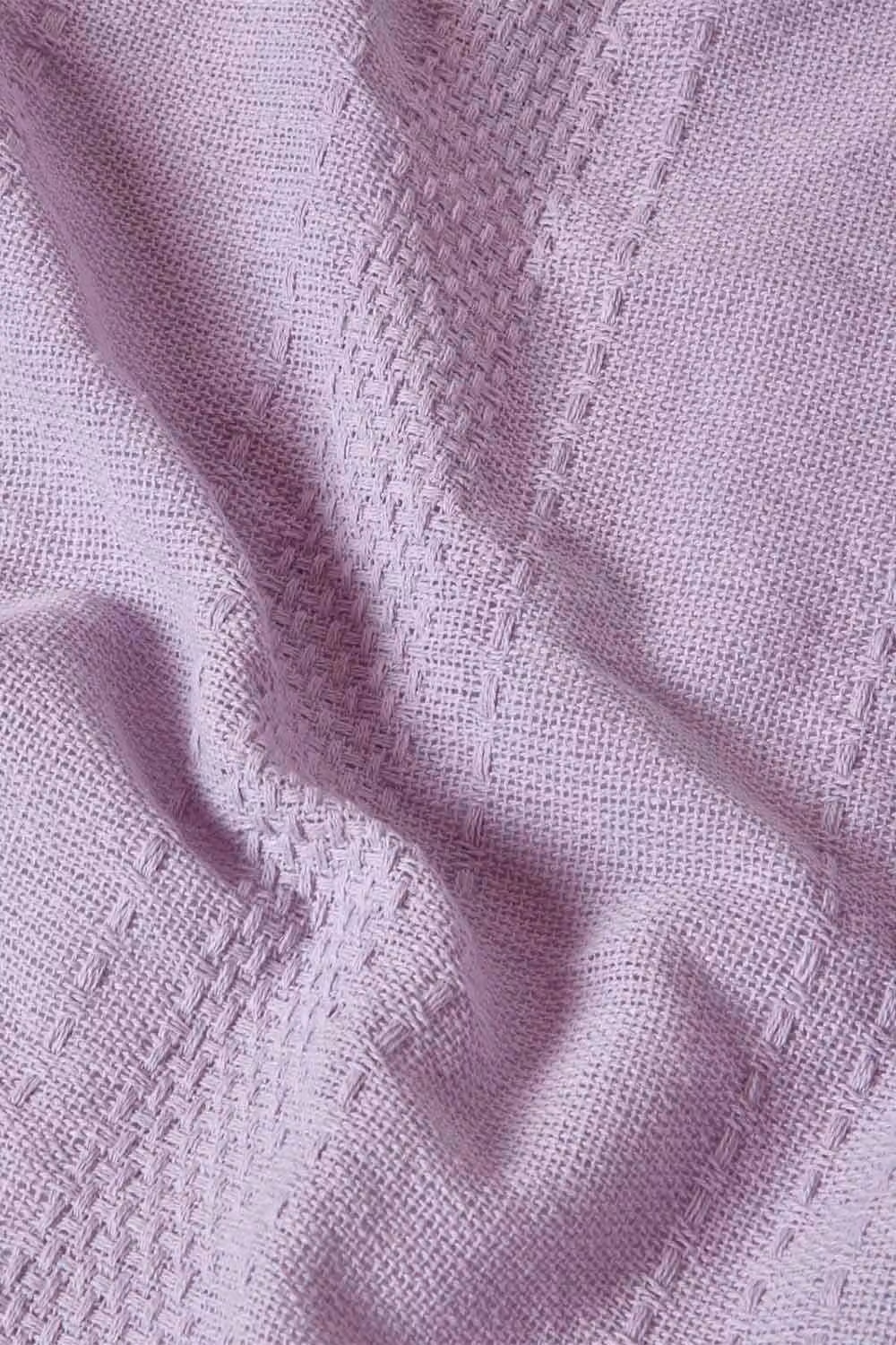Homescapes Kashi Jacquard Woven Cotton Throw with Fringes in Purple, W: 150 cm, L: 200 cm – 2