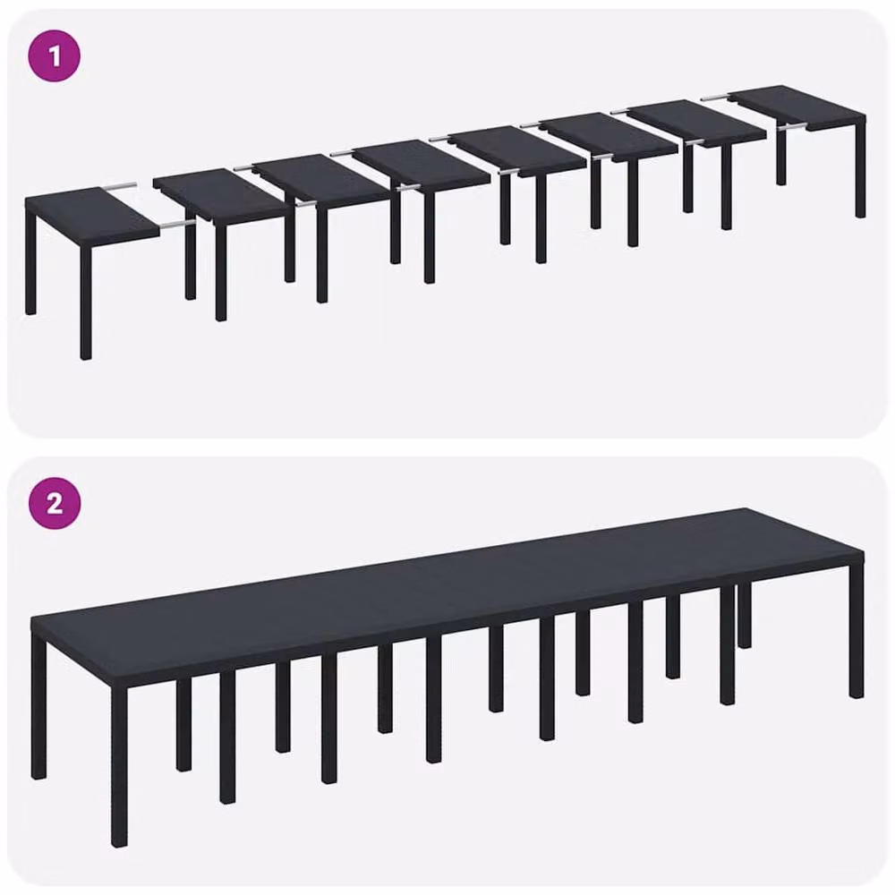 Berkfield Home Traditional 17 Piece Extendable Garden Dining Set with Cushions in Anthracite and Multicolour – 5