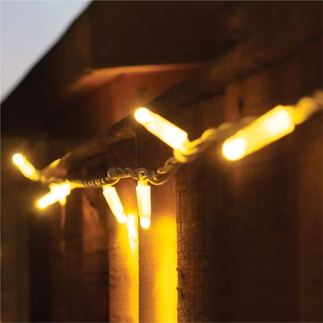 Xmas Haus Warm White LED String Lights with White Rubber Cable, 20m – 1