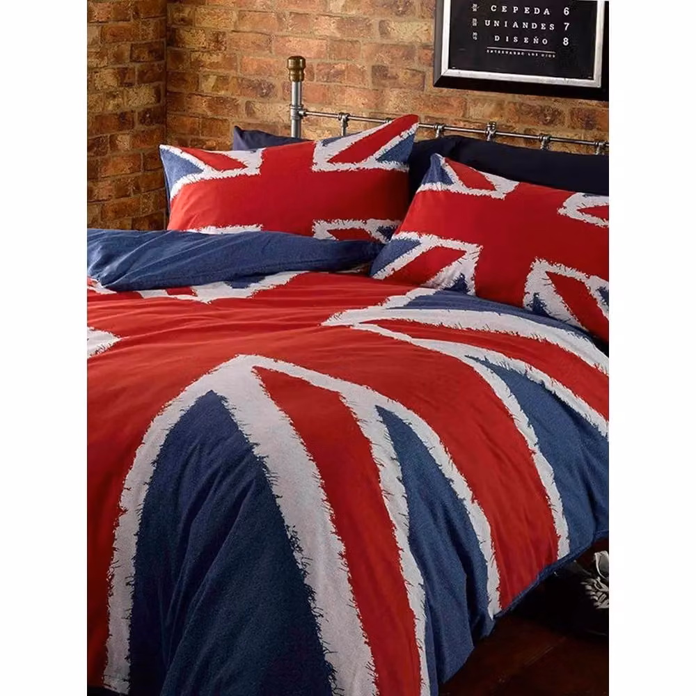 Catherine Lansfield Union Jack Duvet Cover and Pillowcase Set in Red and Multicolour, W: 90 cm, H: 200 cm – 3