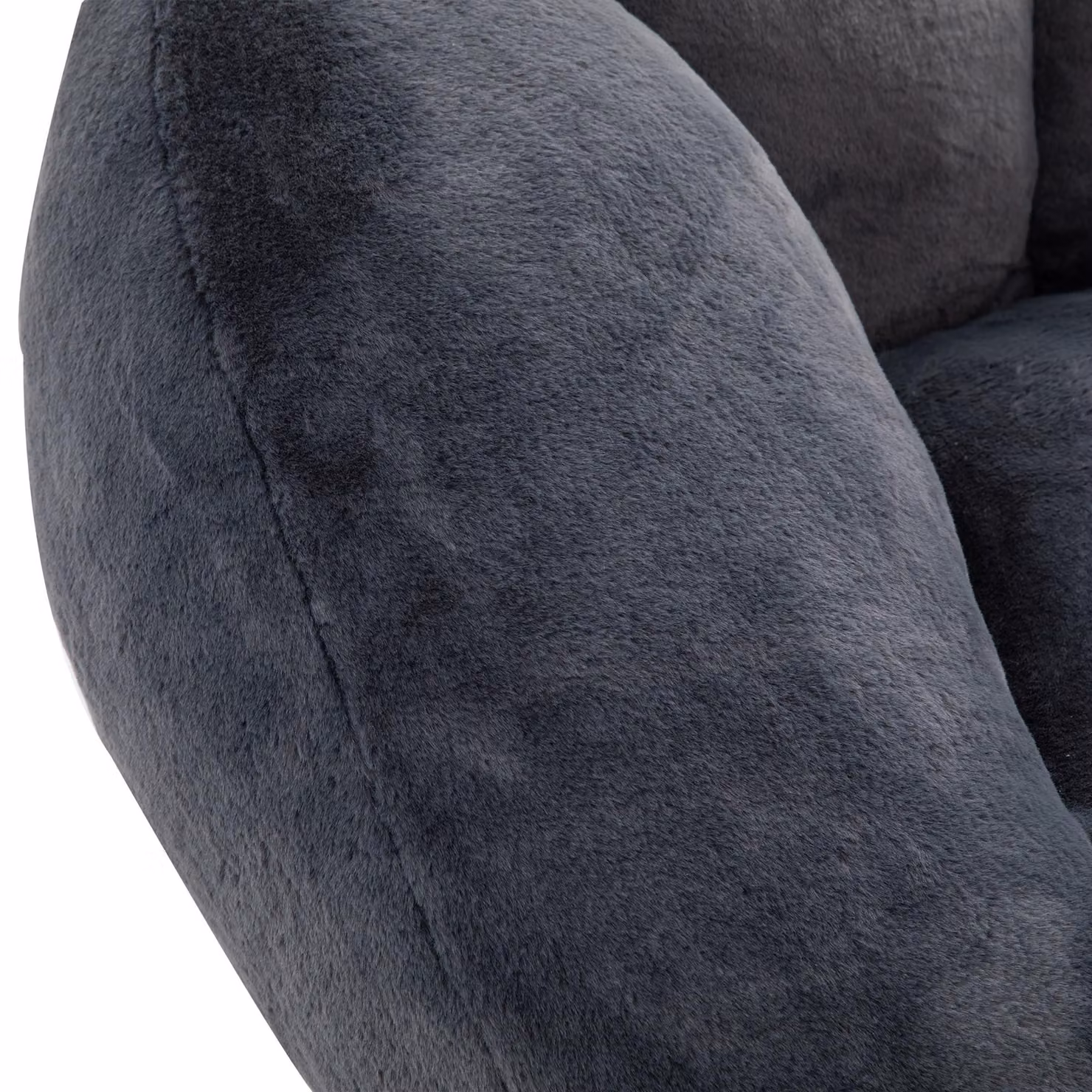 Aosom UK Shell-Shaped Bean Bag Chair with Shredded Memory Foam Filling and Removable Microfibre Cover, Black, W/D/H: 90 x 100 x 57 cm – 6