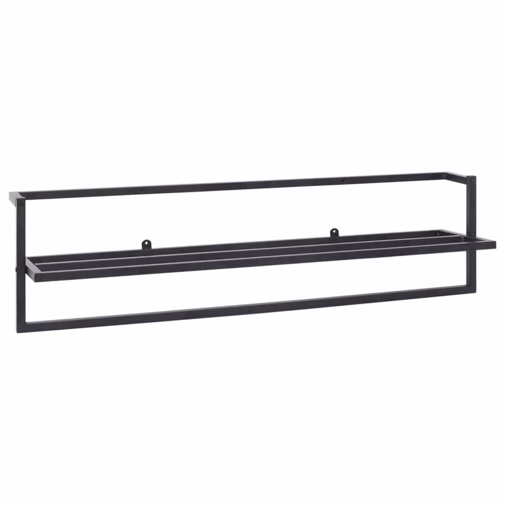 Berkfield Home Matt Black Metal Towel Rack, W: 95 cm, D: 25 cm, H: 22 cm – 3
