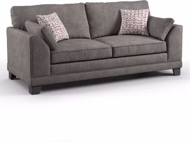 Furnishings For Less UK Hilliard Fullback 3 Seater Fabric Sofa in Grey – 1