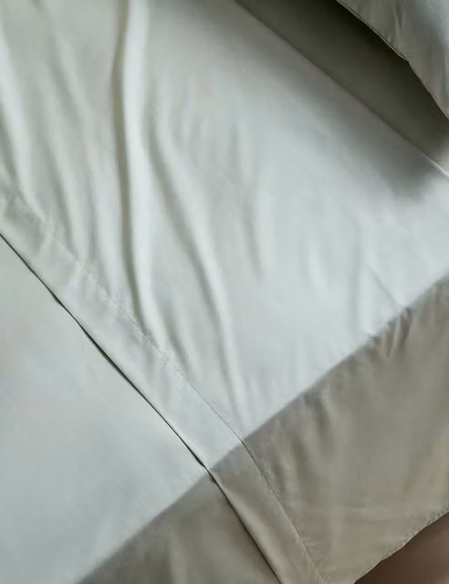 M&S Stay Cool Lyocell Rich Flat Sheet, Sage Green, W: 180 cm, D: 200 cm
