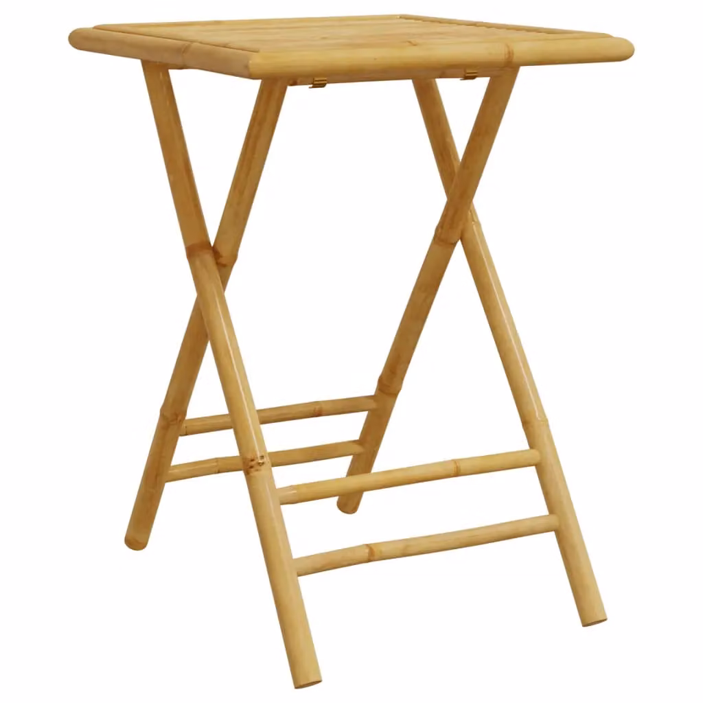 Berkfield Home Folding Bamboo Garden Table in Brown, W/D/H: 55 x 55 x 75 cm – 2