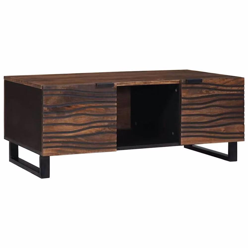 Berkfield Home Brown Rectangular Coffee Table in Wood and MDF, W/D/H: 100 x 54 x 40 cm – 2