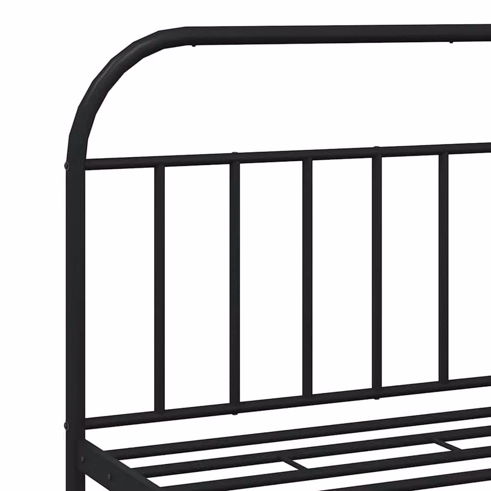 Berkfield Home Metal Bed Frame with Headboard in Black, Super King, W/D/H: 180 x 200 cm – 4