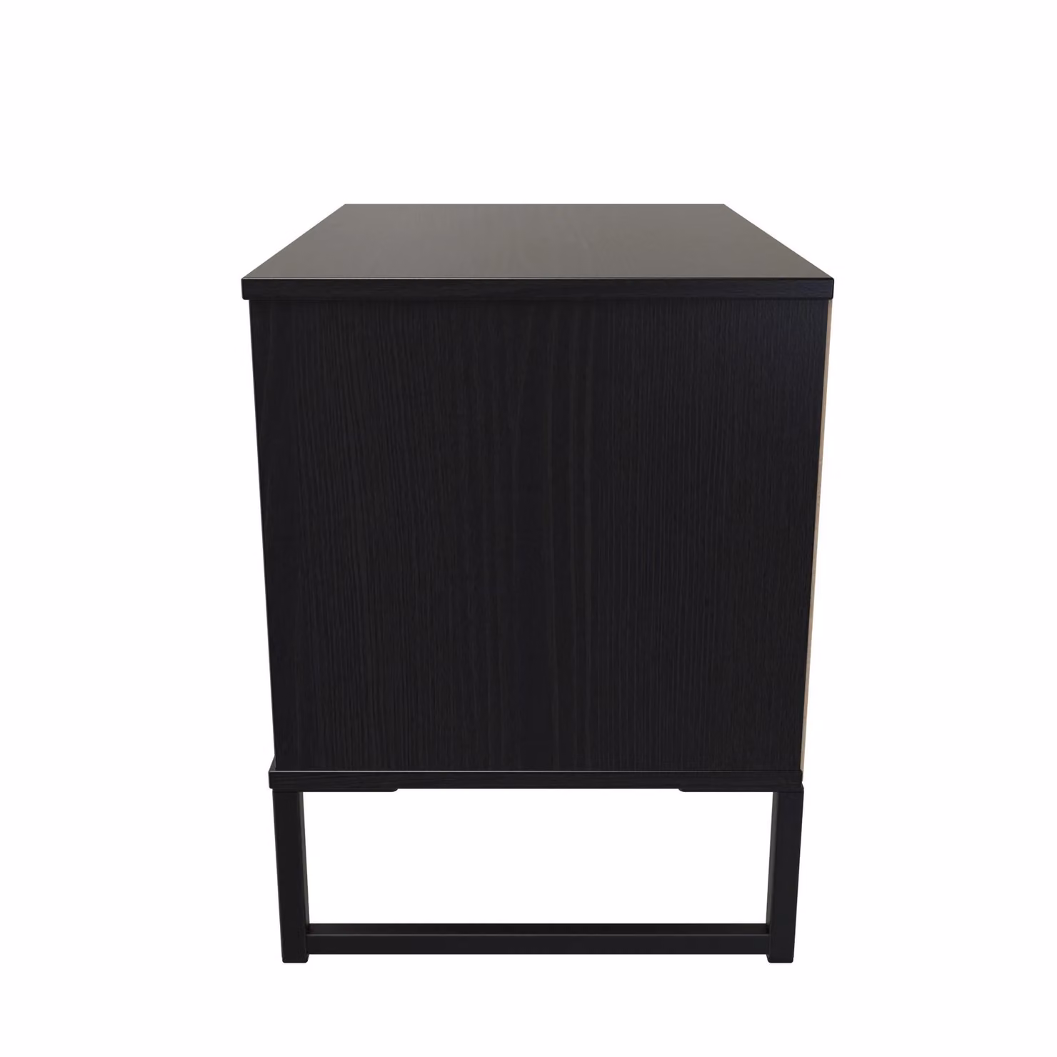 Ready Assembled 2 U Madrid Double Open Unit in Black Metal – 2