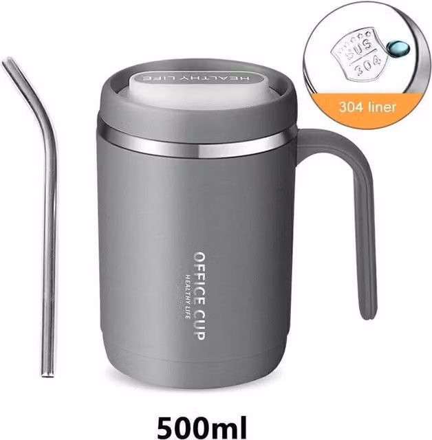 SPETLEK Insulated Stainless Steel Travel Coffee Mug, Grey, 500ml – 1