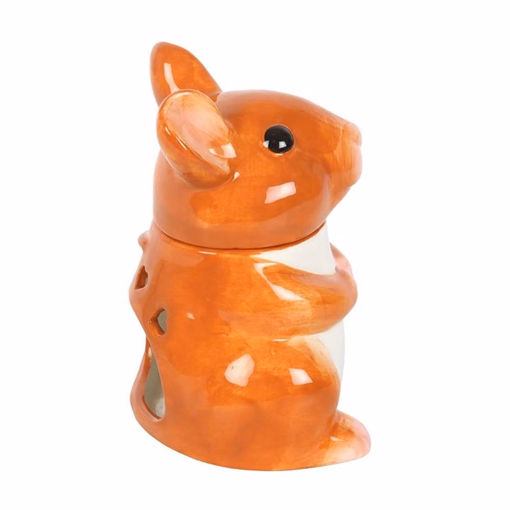 Uniqueful Orange Ceramic Mouse Shaped Tealight Oil Burner, Height: 15 cm – 2