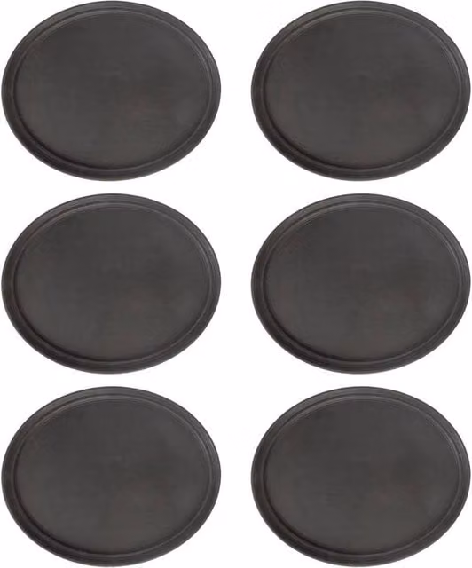 Kelvenix Set of 6 Black Oval Non-Slip Plastic Serving Trays, W: 79 cm x D: 66 cm