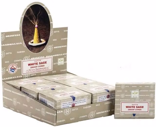 KDMD White Sage and Palo Santo Dhoop Cones in Brown