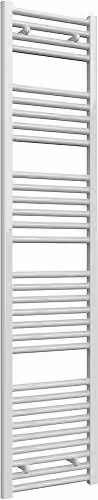 Bathroom Kingdom Diva White Straight Heated Towel Rail, W: 40 cm, H: 180 cm
