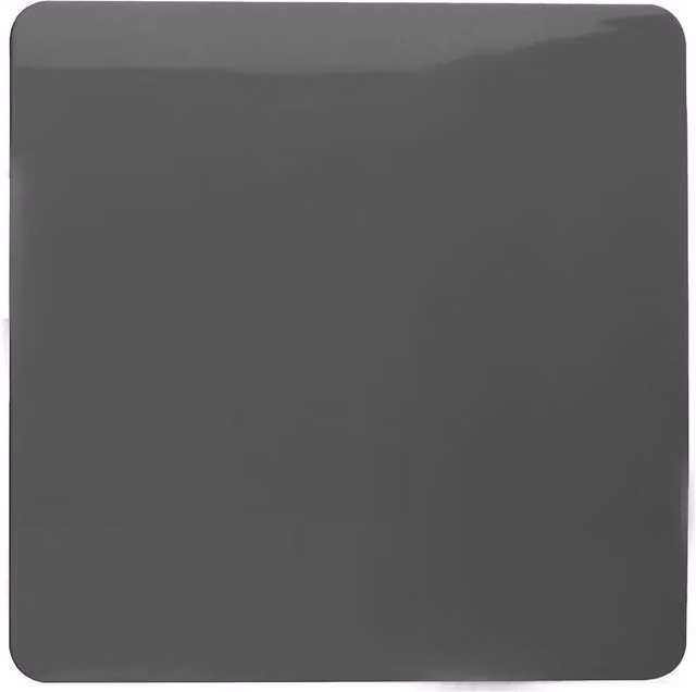 Trendi 1 Gang Artistic Modern Glossy Tactile Single Blanking Plate in Charcoal Grey