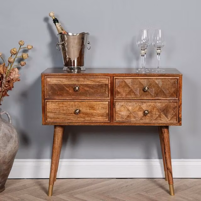 Elm Home and Garden Classic Mango Wood Console Table in Brown
