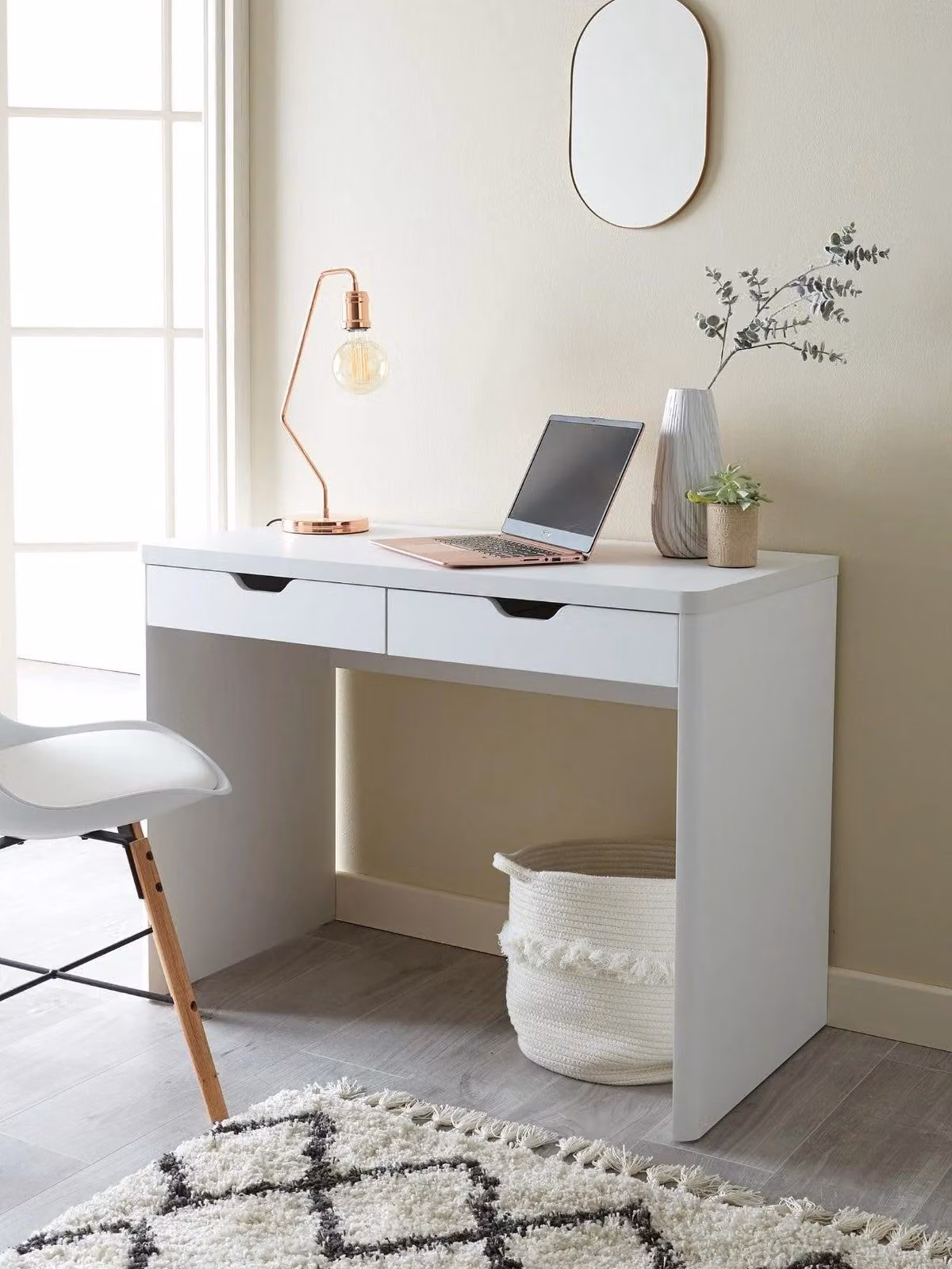 Aspen White Writing Desk for Home Office