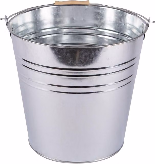 MantraRaj Galvanised Steel Bucket with Handle, Silver, 12 l