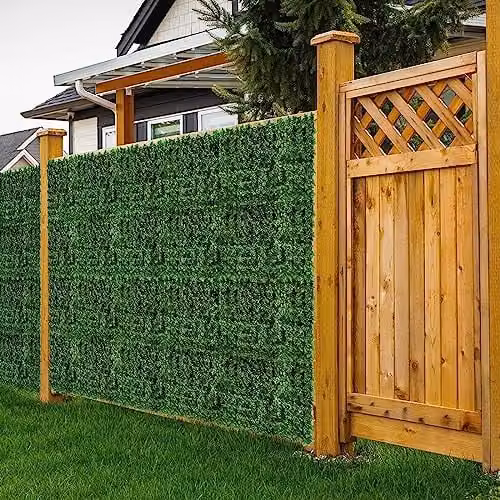 Gr8 Garden Artificial Ivy Leaf Privacy Hedge Wall Panel, Green, W: 0.5 m, L: 3 m – 1