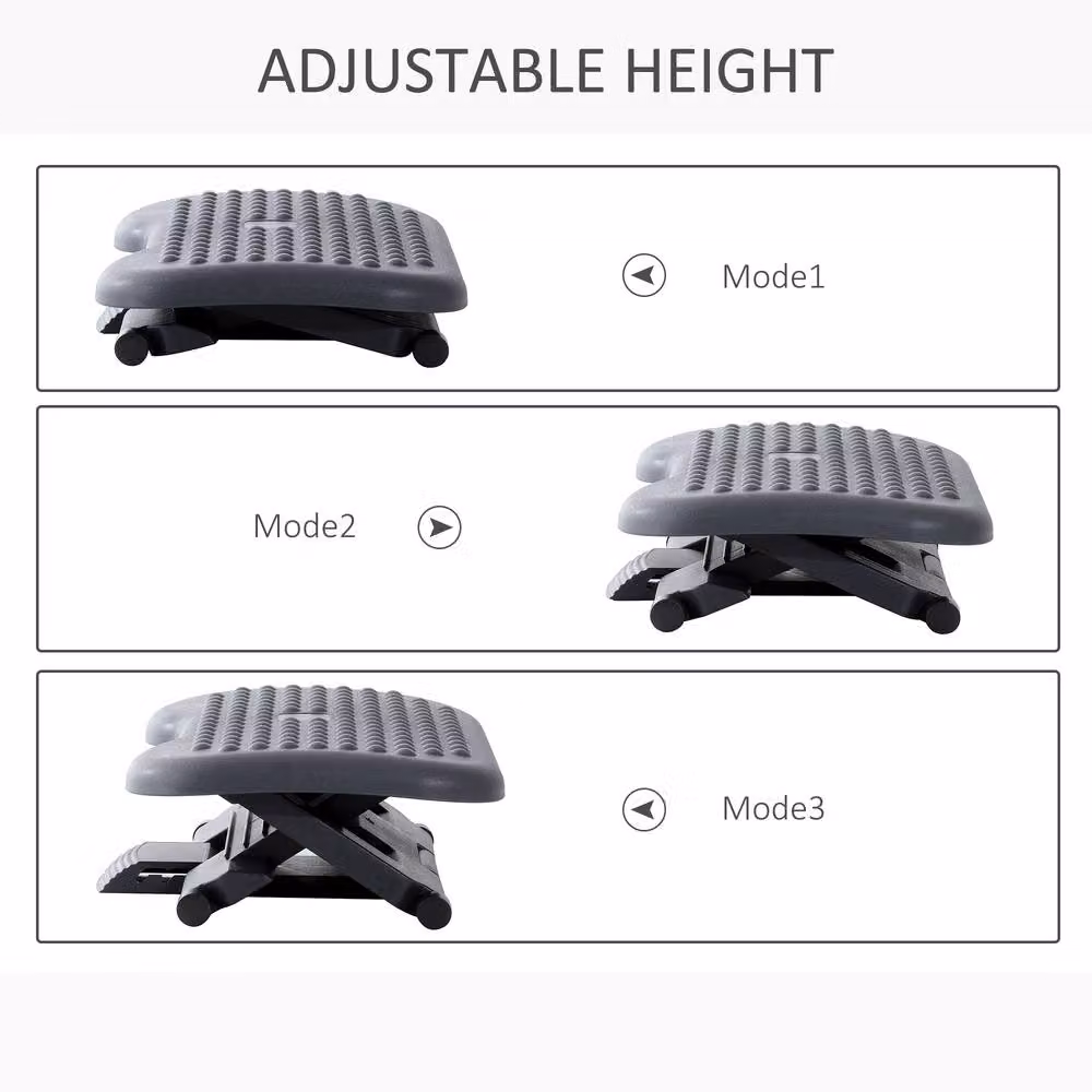 STILVORA Adjustable Footrest with Tilting Platform in Grey – 6