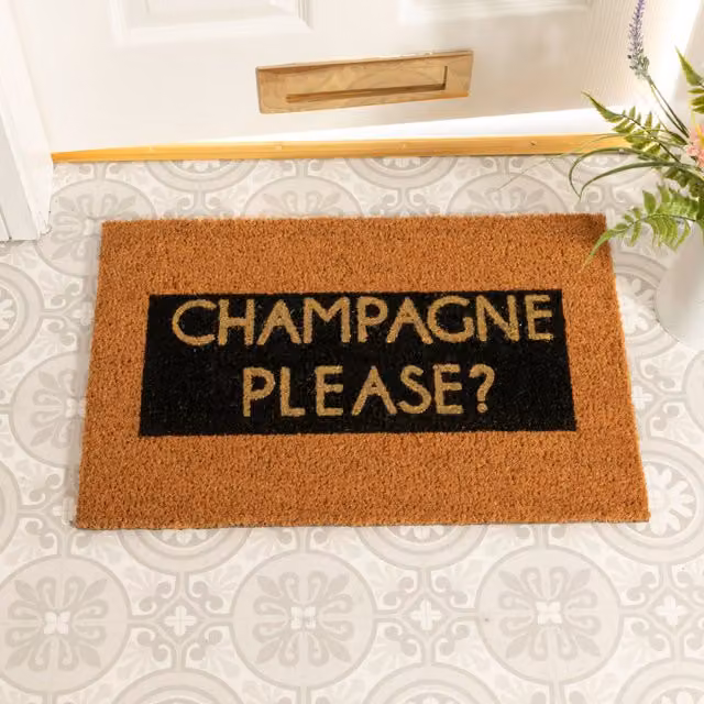 Artsy Mats Glitter Champagne Doormat in Gold and Multicolour, W: 45 cm, D: 75 cm – 1