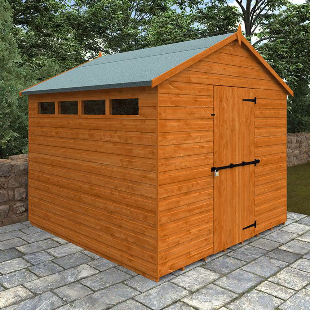 Buttercup Farm Security Apex 12mm Wooden Garden Shed in Burnt Orange – 2