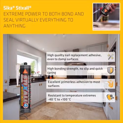 Sika Stixall Extreme Power Sealant and Adhesive, Transparent, 290ml – 3