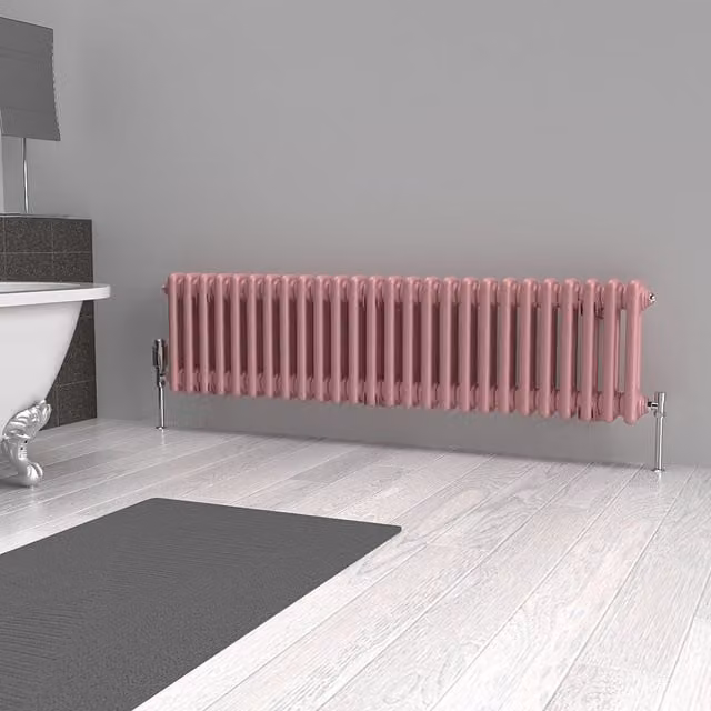 Lux Heat Horizontal Column Radiator in Pastel Pink, W/H: 30 x 119 cm