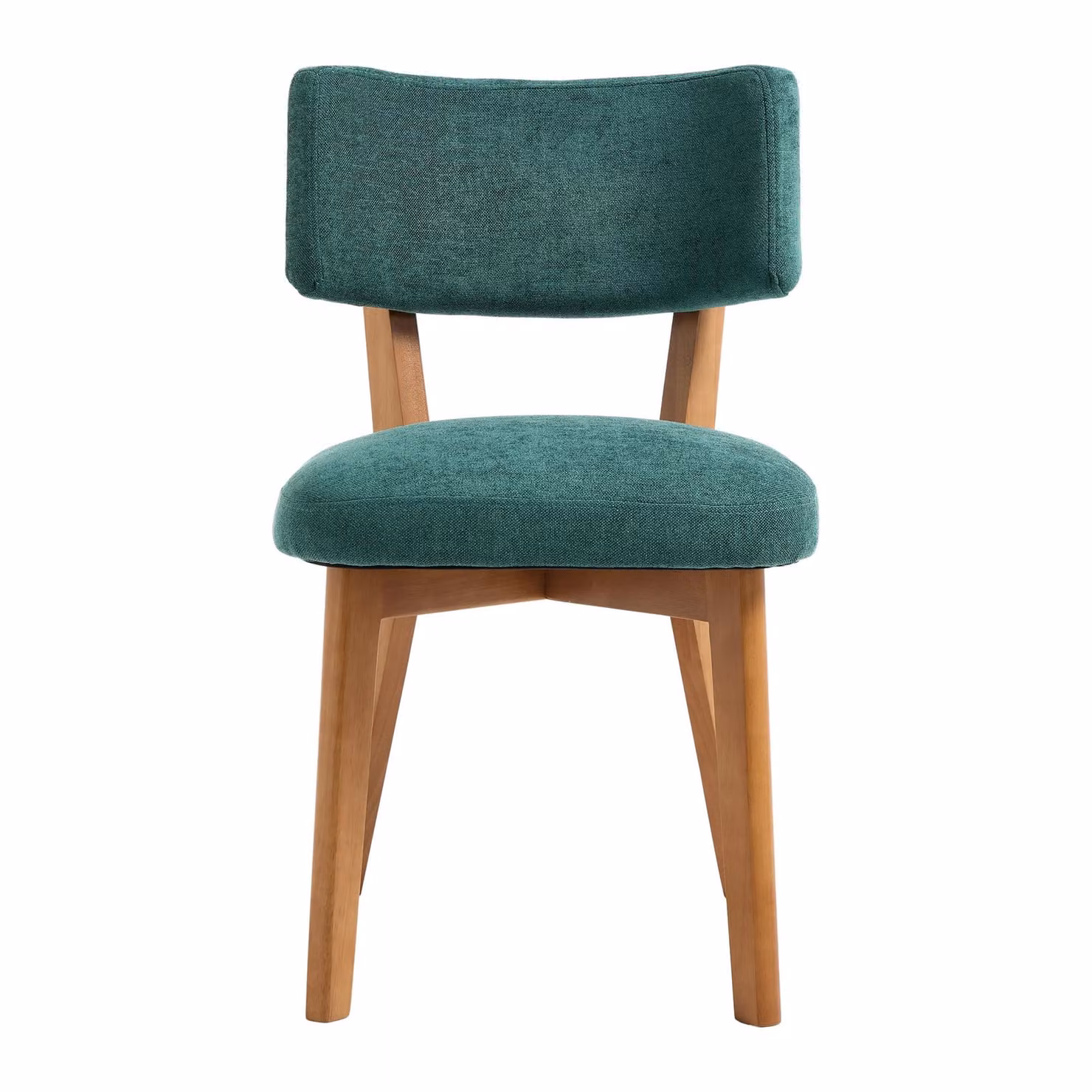 Aosom UK Mid-Century Upholstered Dining Chairs with Ergonomic Backrest, Green, W/D/H: 54.5 x 47 x 77 cm – 2