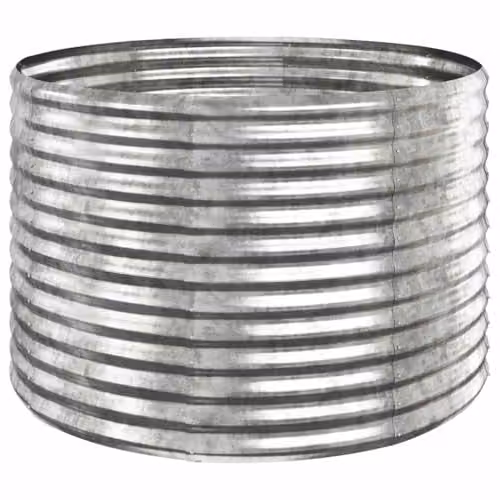 Bussandri Silver Steel Garden Planter Tub W: 100 cm, D: 100 cm, H: 68 cm – 1