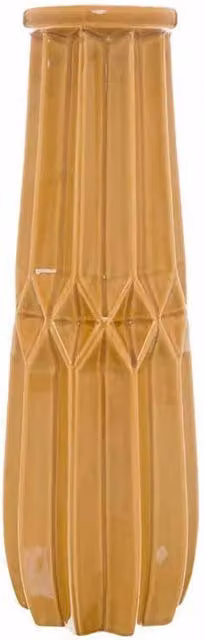 Lemon Pavilion Seville Collection Tall Ceramic Vase, Ochre in Mustard, W: 13 cm, D: 13 cm, H: 41 cm