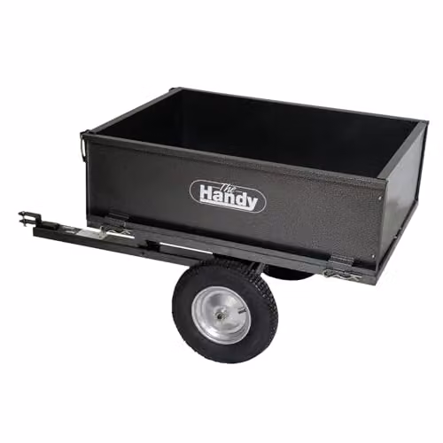 The Handy 225kg Towed Trailer with Folding Sides, Tipping Capability and Pneumatic Tyres in Grey Steel – 1