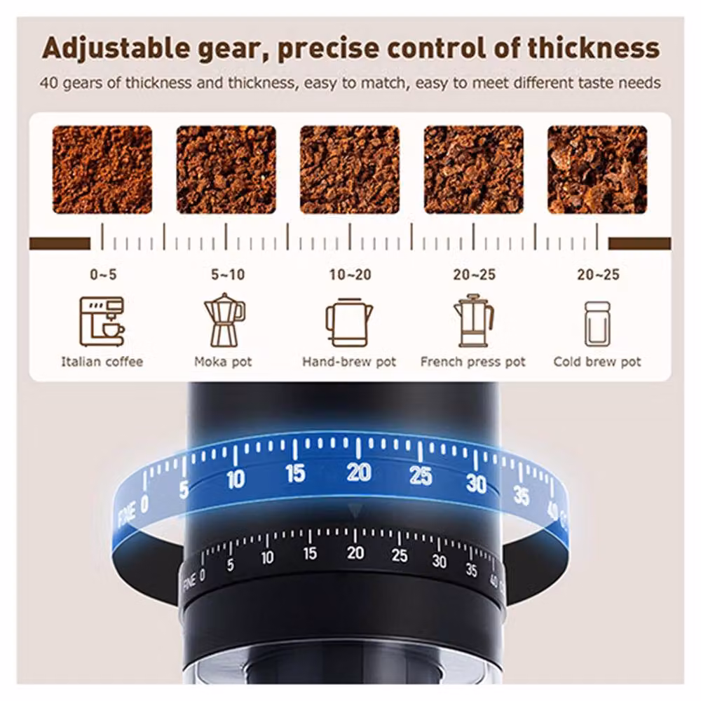 Dragodirect Portable Rechargeable Electric Coffee Grinder with Conical Ceramic Burr in Black – 6