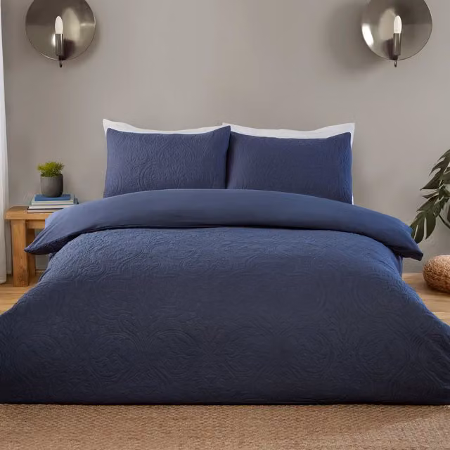 Sanderson Pinsonic Classic Plain Blue Duvet Cover, 200 x 200 cm