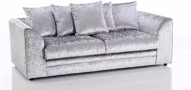 Snugg Furniture UK Limited Aurora 3 Seater Crushed Velvet Sofa in Silver – 1